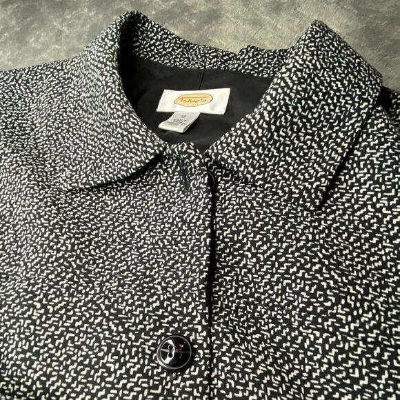 Talbots black and white button up layering top - Picture 3 of 5